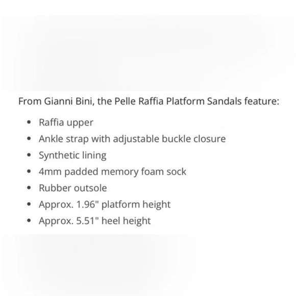 Gianni Bini Pelle Raffia Platform Sandals size 10 - Picture 8 of 8